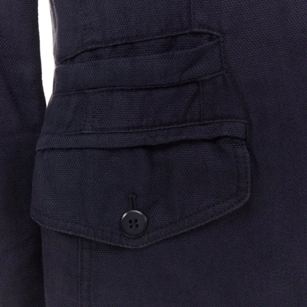 Giorgio Armani Navy Linen Jacket Navy Linen Fair - Back View