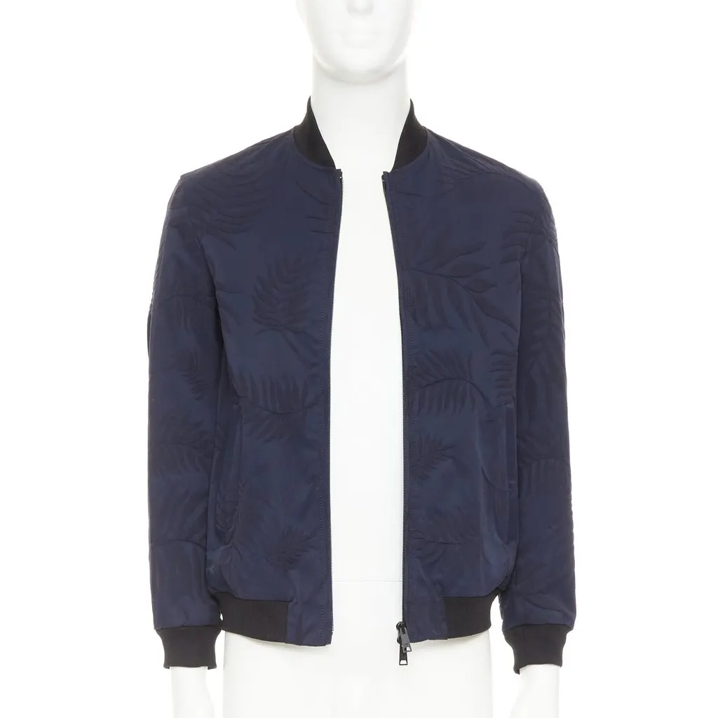 Giorgio Armani Navy Cotton Coat Navy Cotton Very good - Front View
