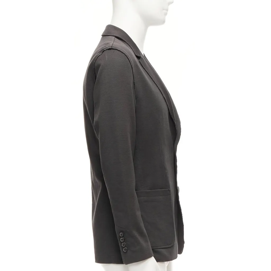 Lanvin Grey Frayed Edge Blazer Grey Cotton Fair - Model View