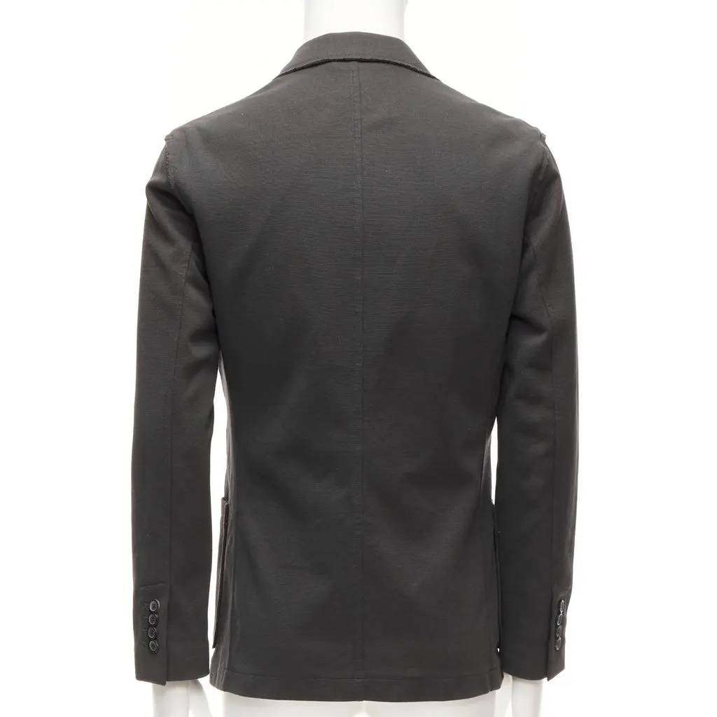Lanvin Grey Frayed Edge Blazer Grey Cotton Fair - Box View