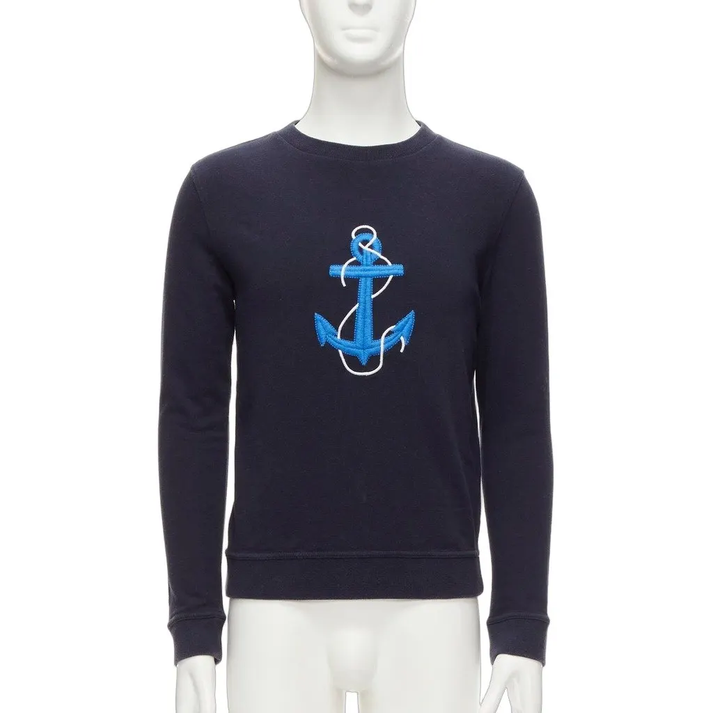 A.P.C. Anchor Embroidery Sweatshirt Navy Cotton Good - Front View
