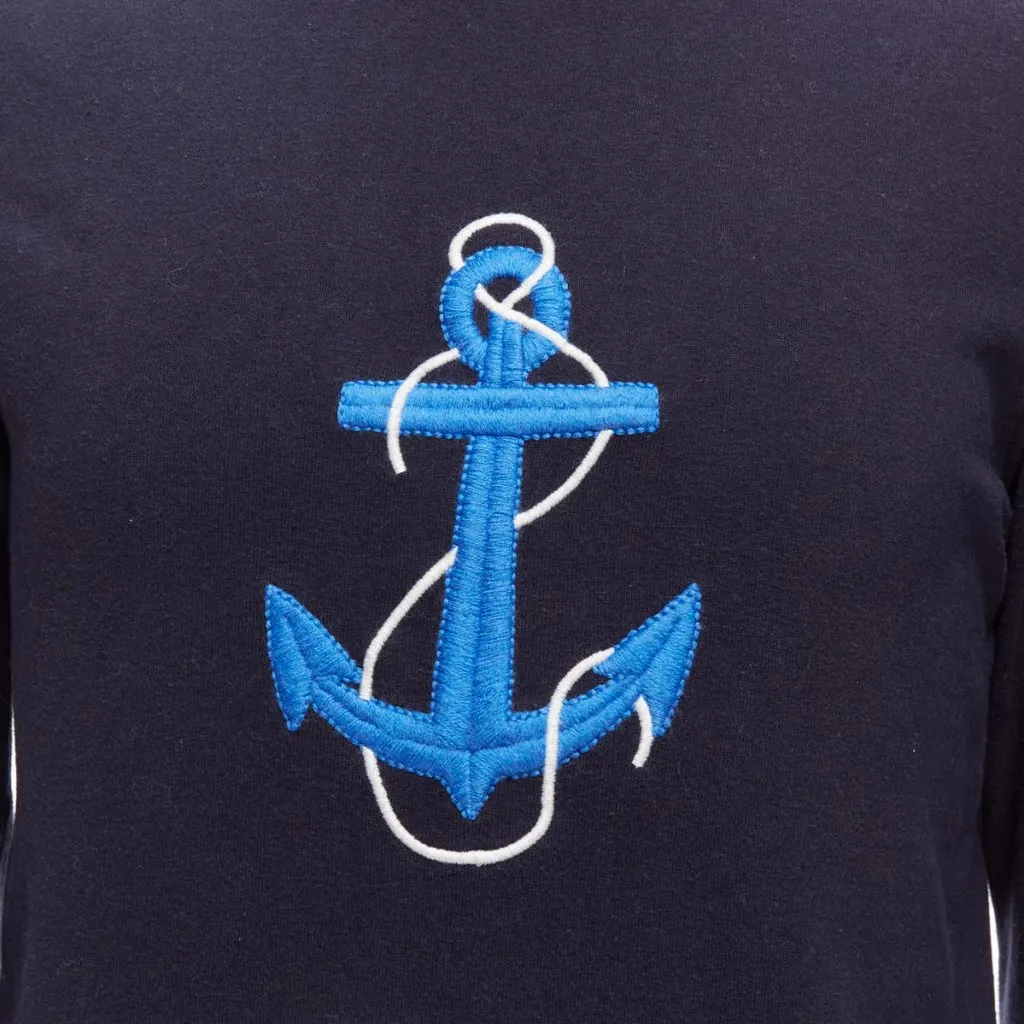 A.P.C. Anchor Embroidery Sweatshirt Navy Cotton Good - Back View
