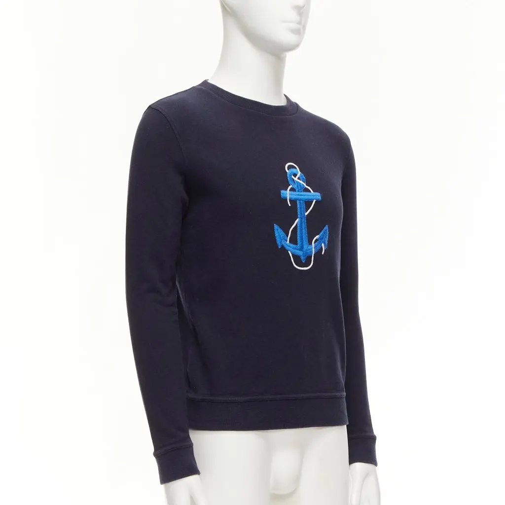 A.P.C. Anchor Embroidery Sweatshirt Navy Cotton Good - Inside View
