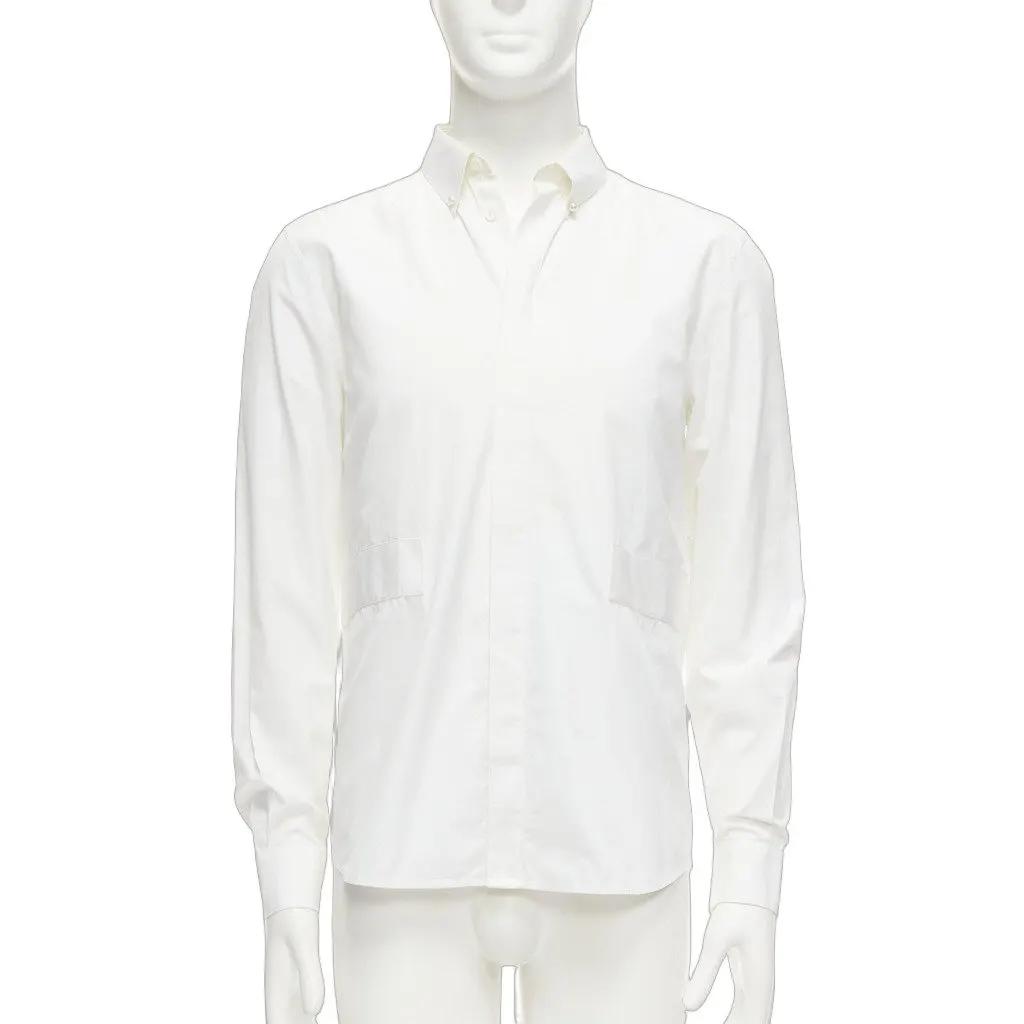 Givenchy White Band Applique Shirt White Cotton Fair - Front View