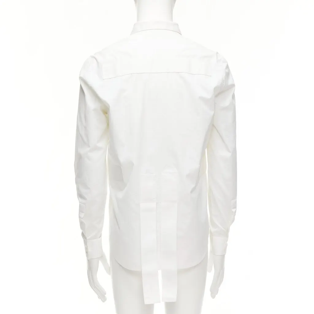Givenchy White Band Applique Shirt White Cotton Fair - Back View