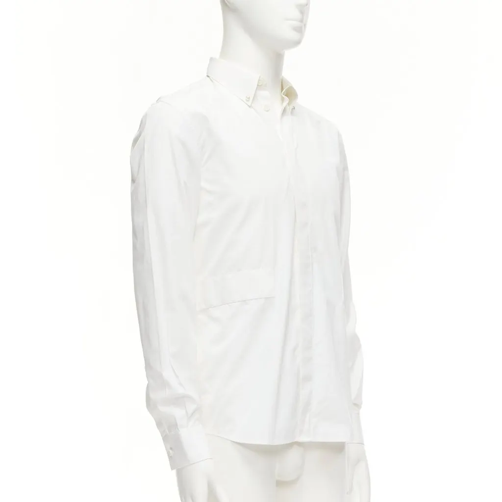 Givenchy White Band Applique Shirt White Cotton Fair - Inside View