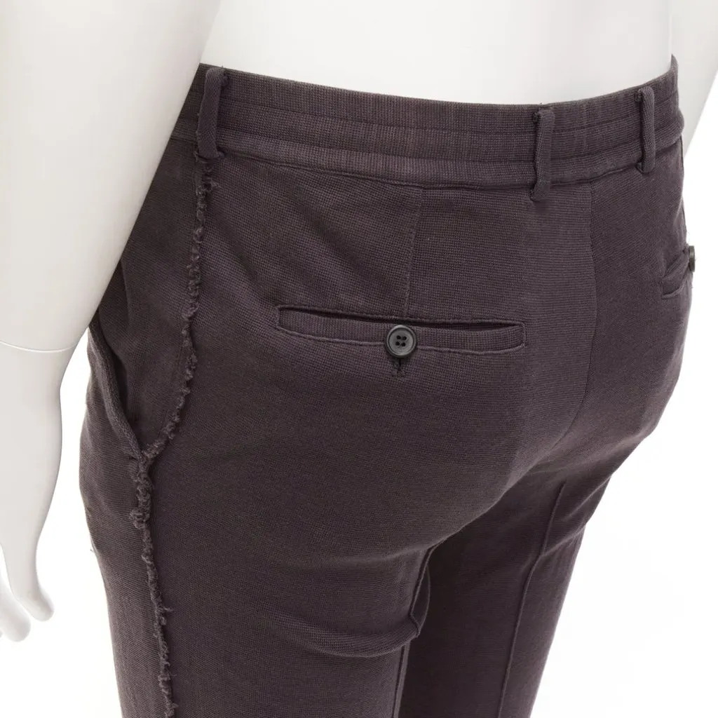 Lanvin Distressed Cropped Pants Grey Cotton Good - Back View