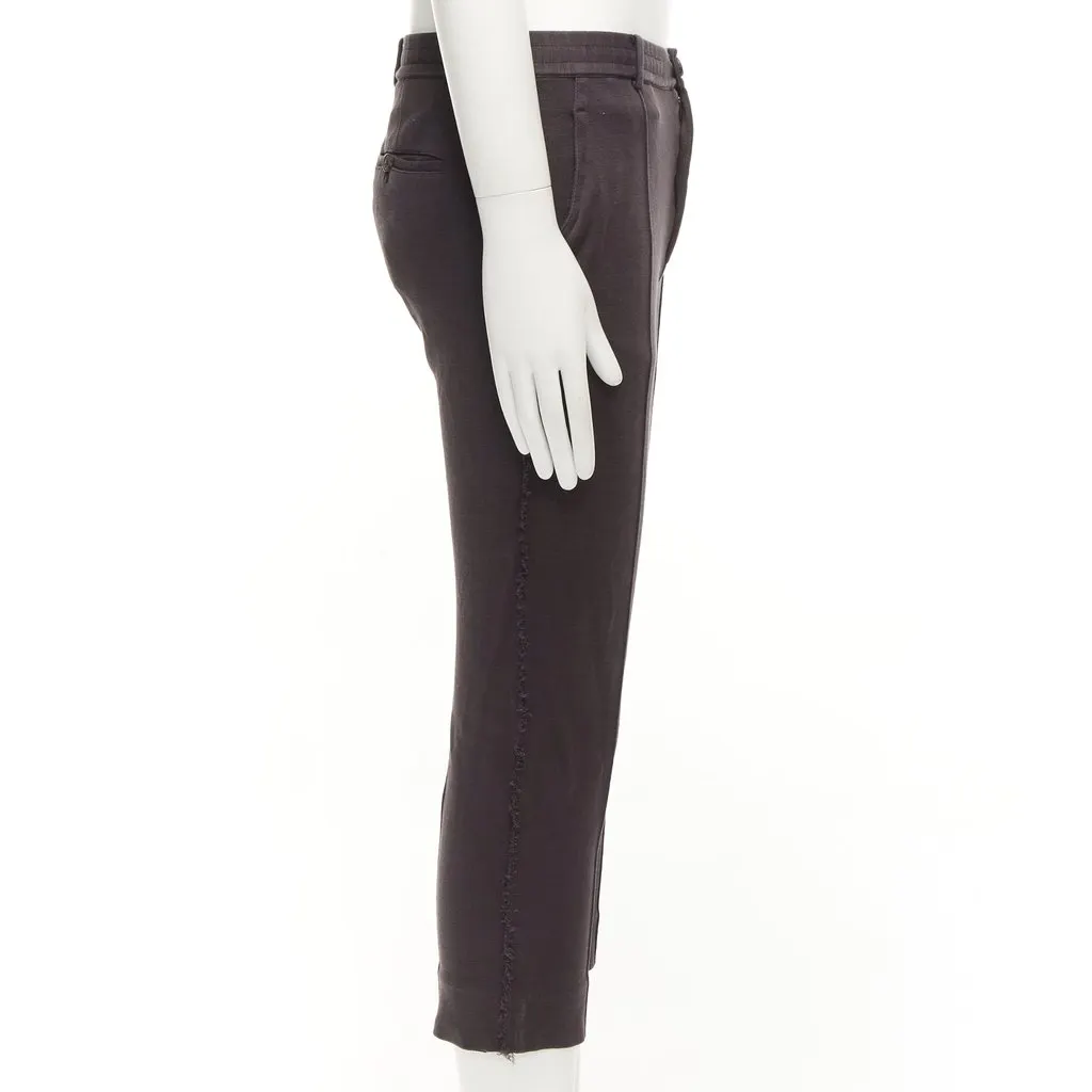Lanvin Distressed Cropped Pants Grey Cotton Good - Model View
