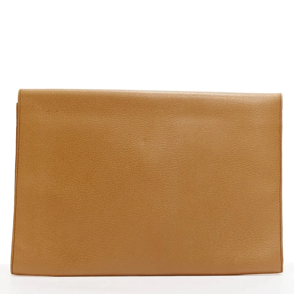 Ralph Lauren Smooth Leather Portfolio Clutch Brown Leather Fair - Model View