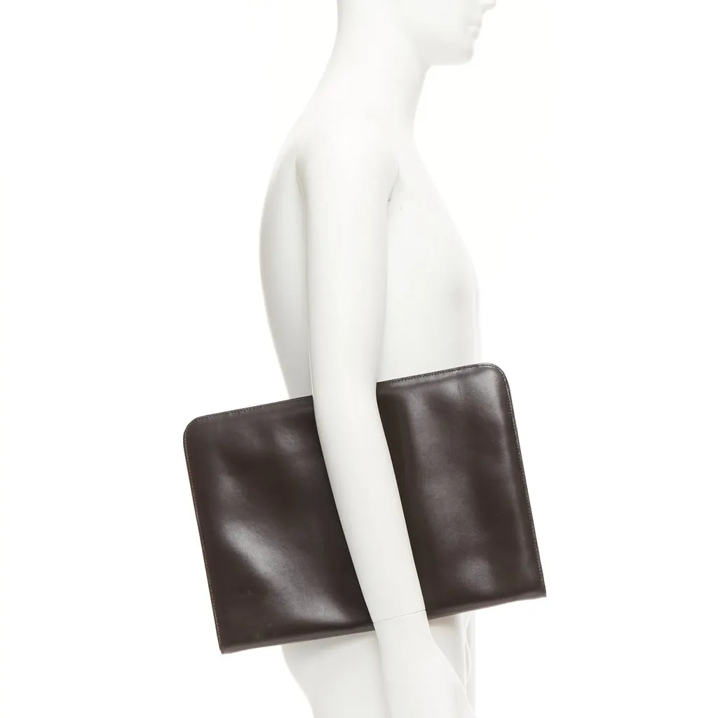 Givenchy Scaled Leather Zip Pouch Brown Leather Fair - Back View
