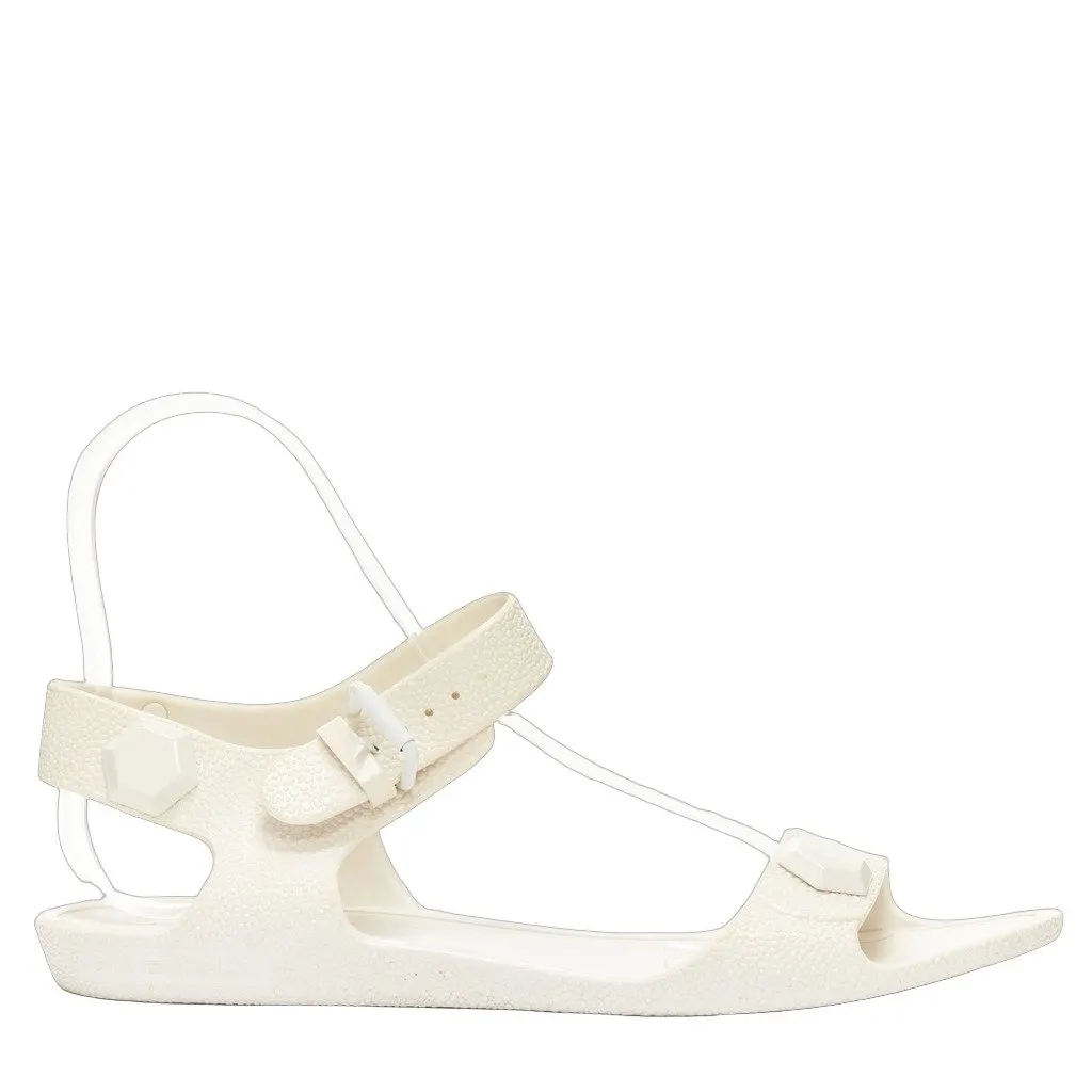 Givenchy Jelly Flat Sandals White Rubber Fair - Front View