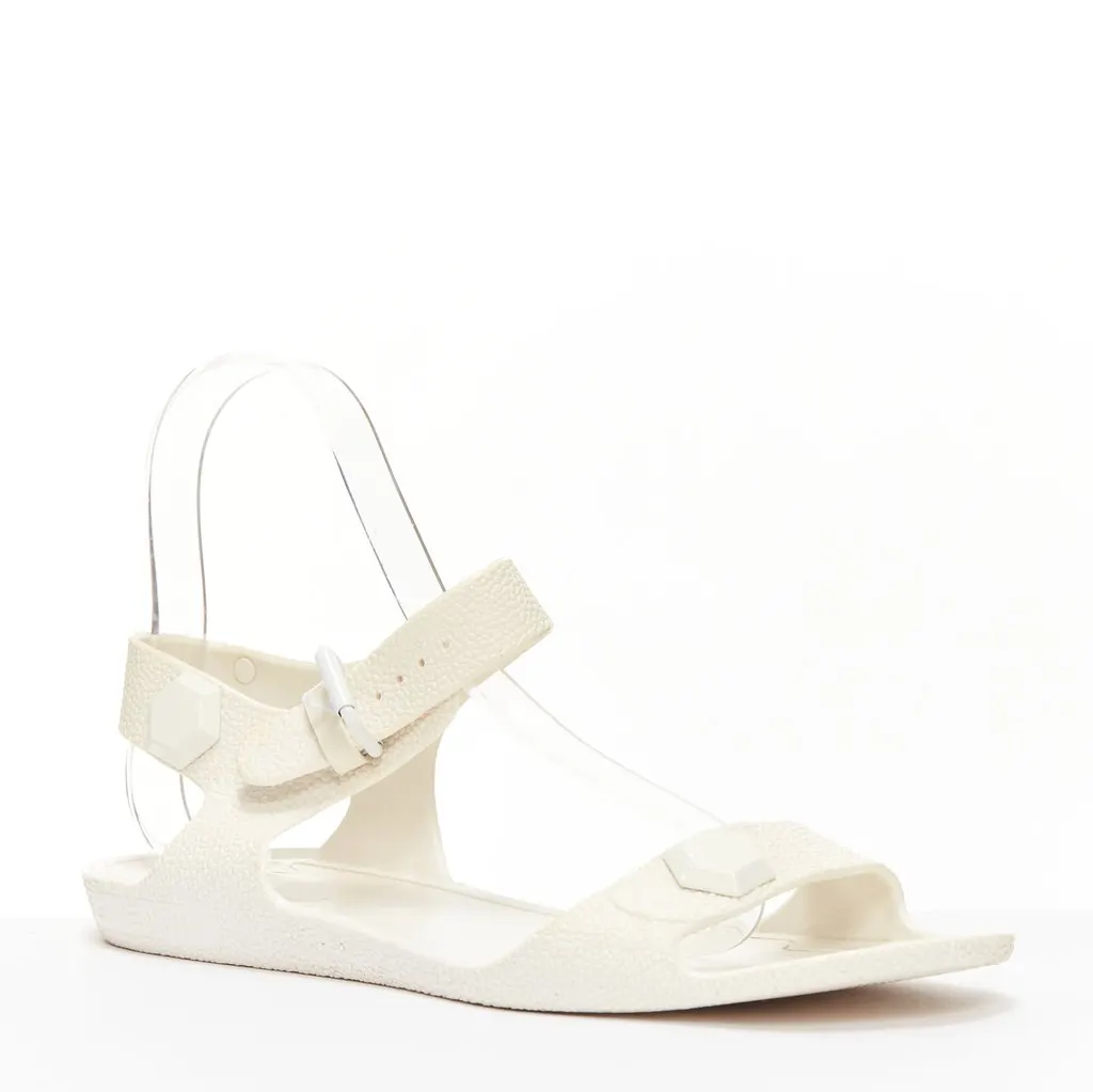 Givenchy Jelly Flat Sandals White Rubber Fair - Back View