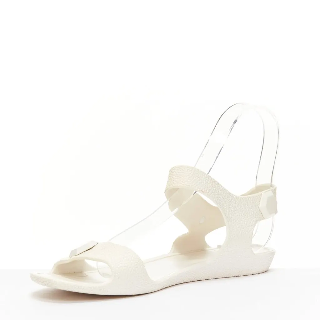 Givenchy Jelly Flat Sandals White Rubber Fair - Model View