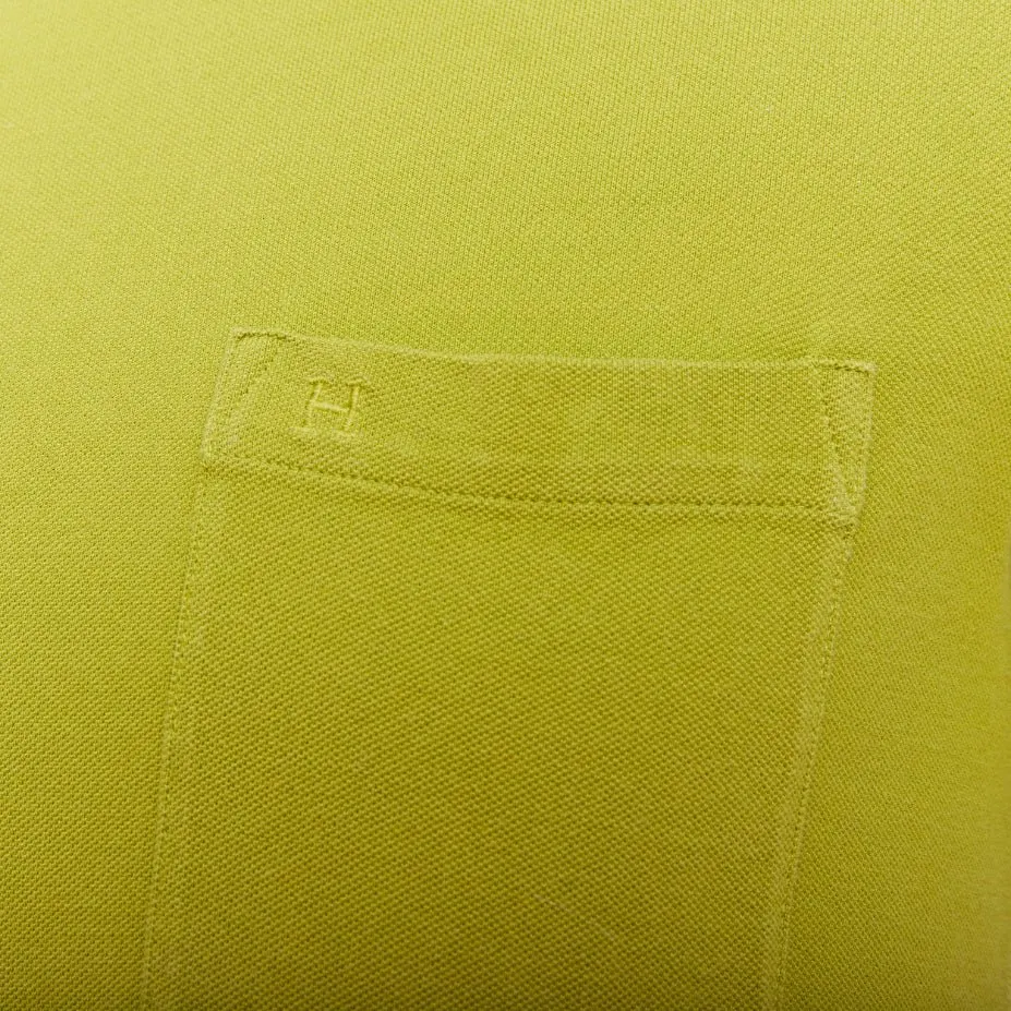 Hermès Logo Pocket Shirt Green Cotton Fair - Back View
