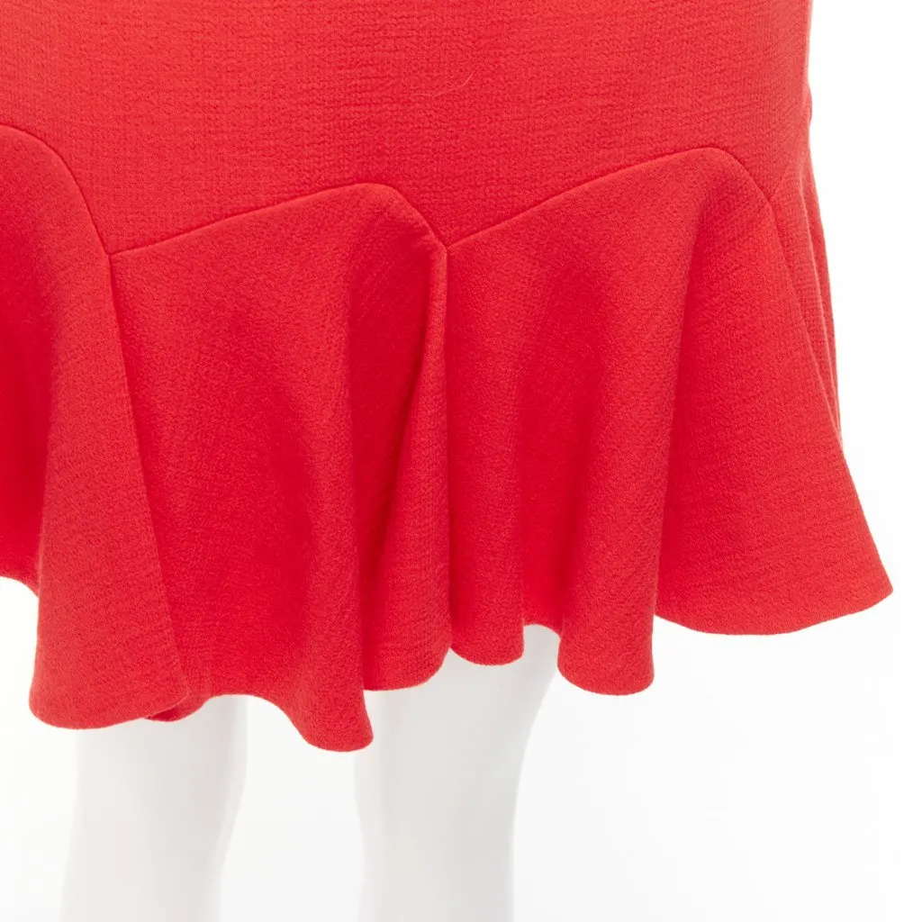 Carven Frill Mini Skirt Orange Viscose Never worn - Back View