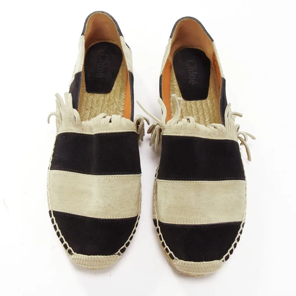 Chloé Suede Grosgrain Shoes Black Suede Fair - Inside View