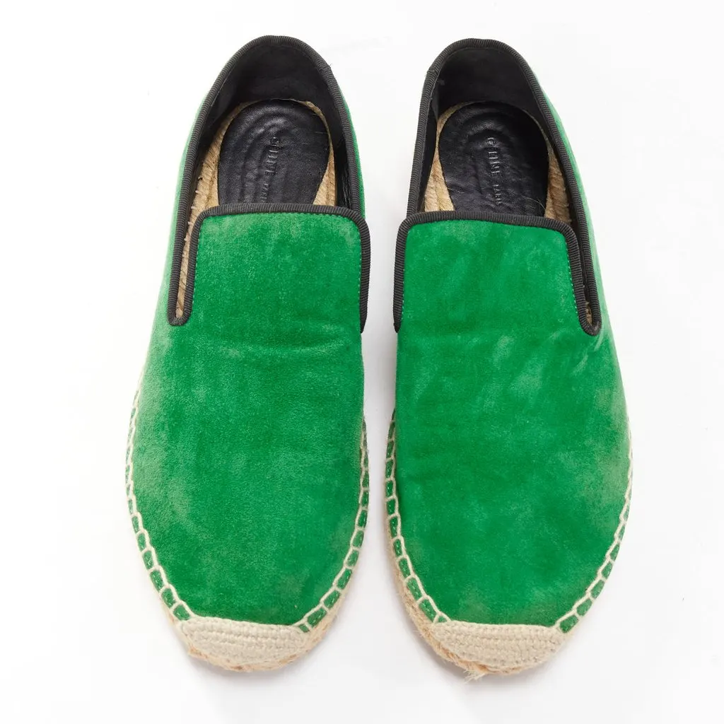 Celine Tweed Toe Espadrilles Green Suede Good - Back View