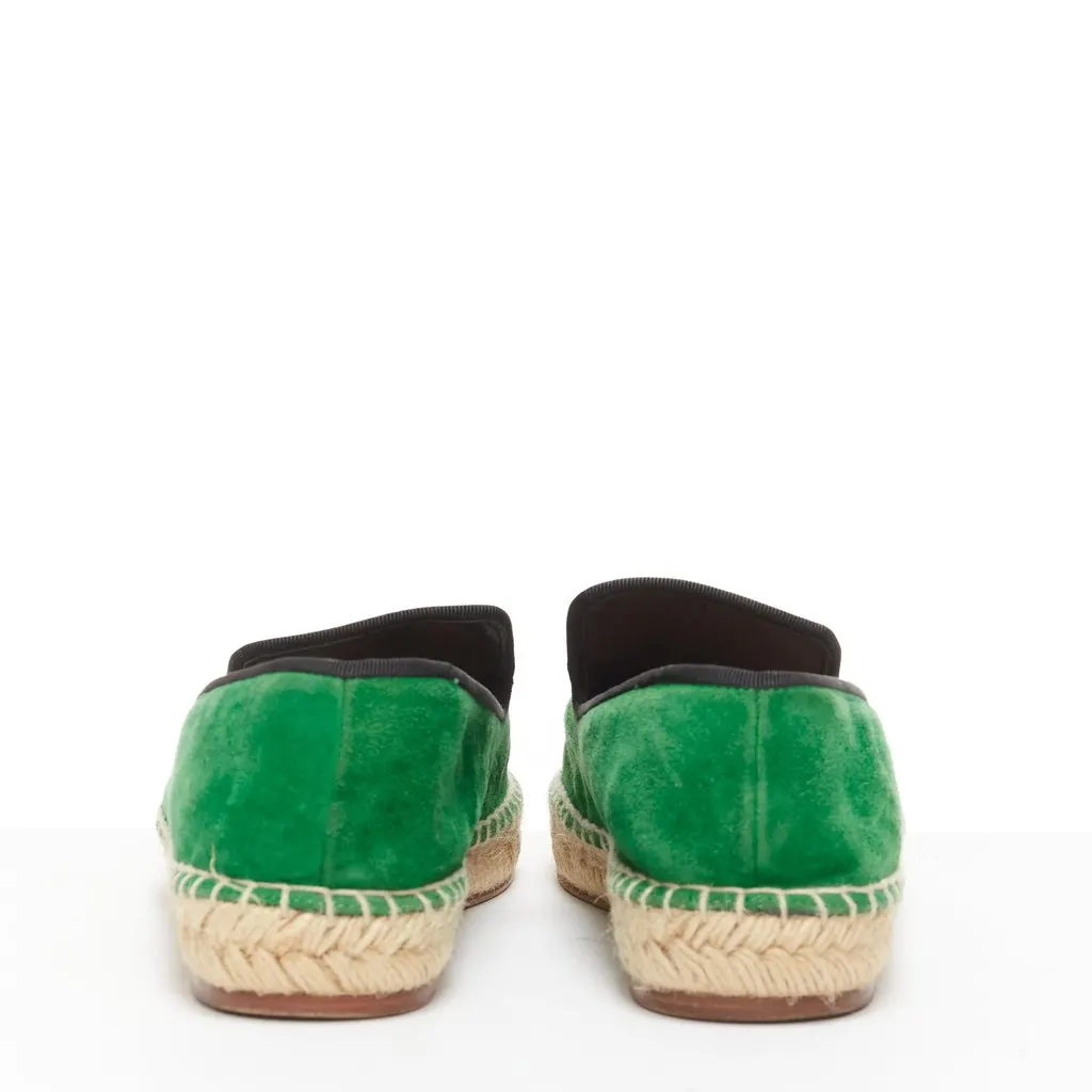 Celine Tweed Toe Espadrilles Green Suede Good - Box View