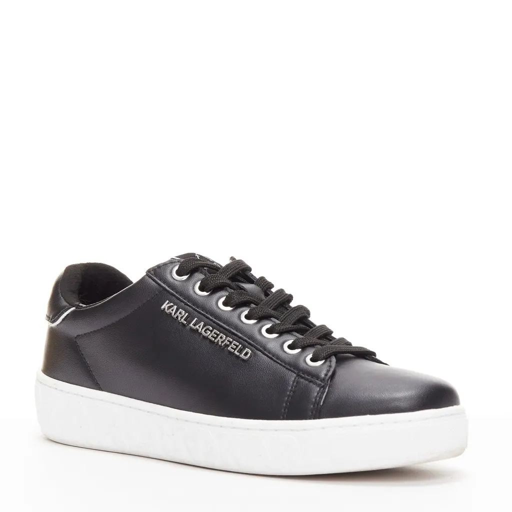 Karl Lagerfeld Chunky Lace Sneakers Black Leather Very good - Back View