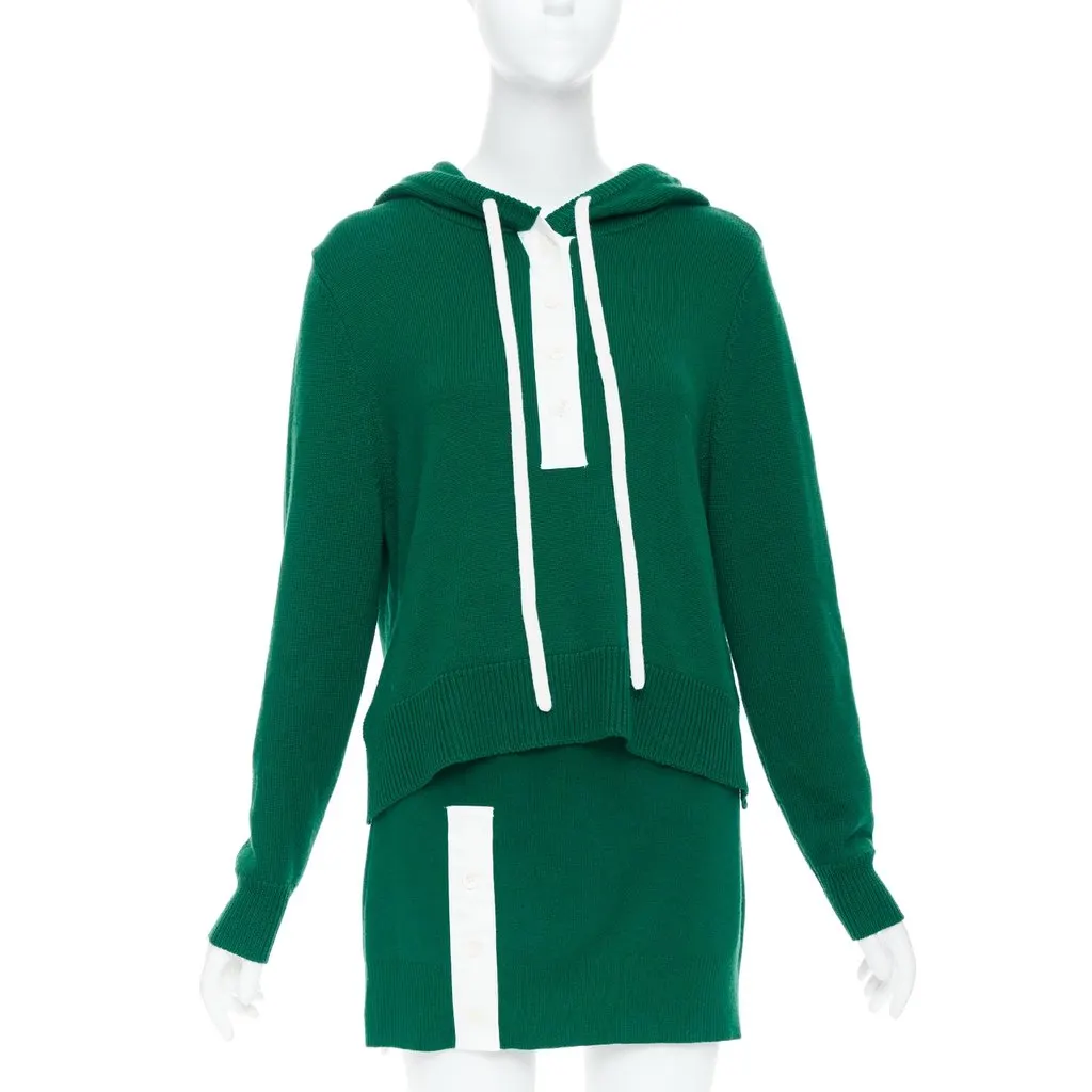 Monse Logo Polo Skirt Green Wool Very good - Front View