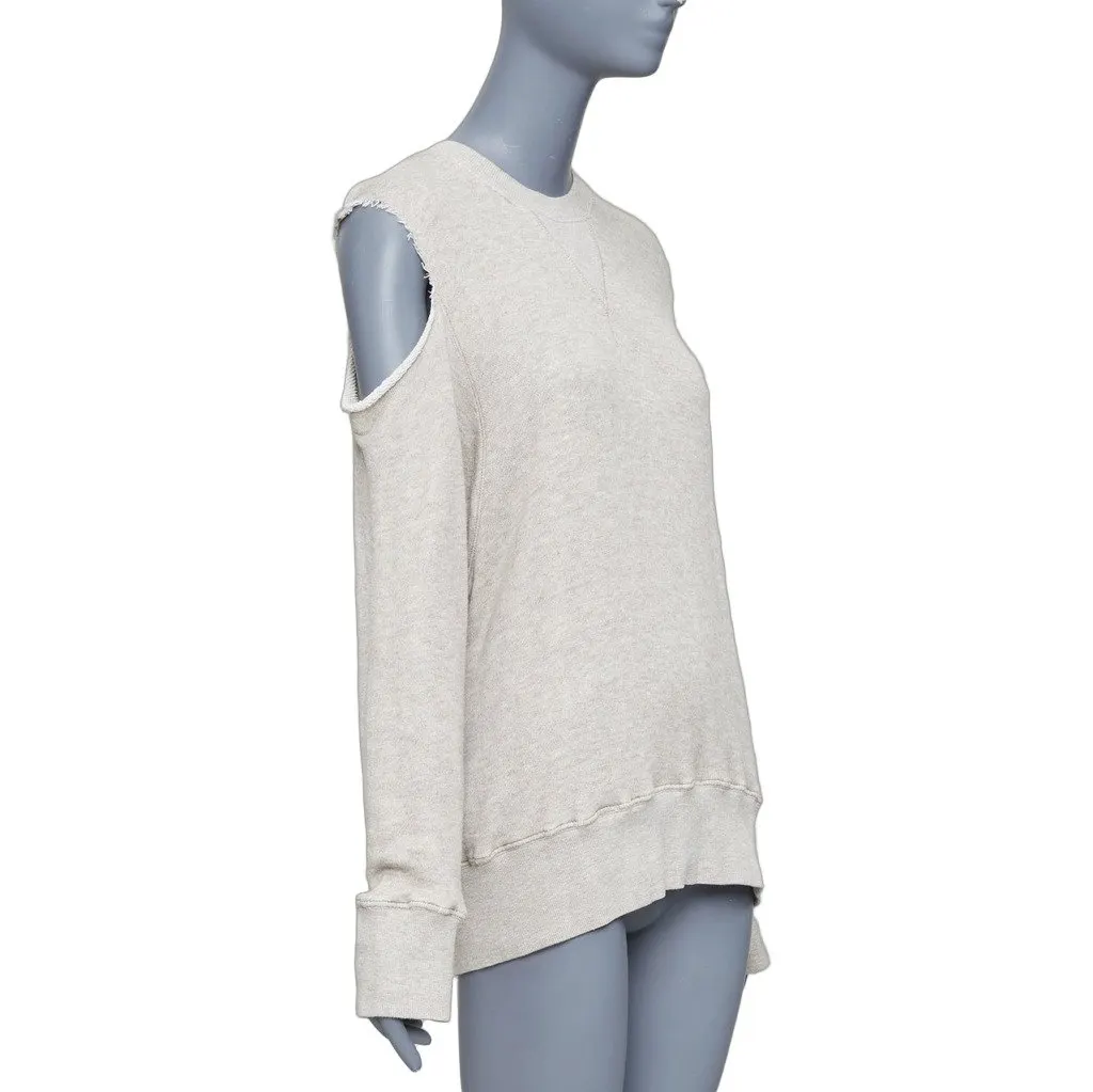 BASSIKE Washed Cut Out Sweat Beige Cotton Very good - Front View