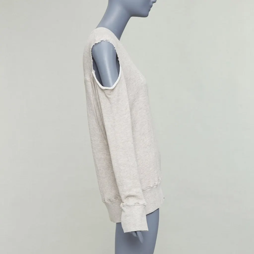 BASSIKE Washed Cut Out Sweat Beige Cotton Very good - Model View