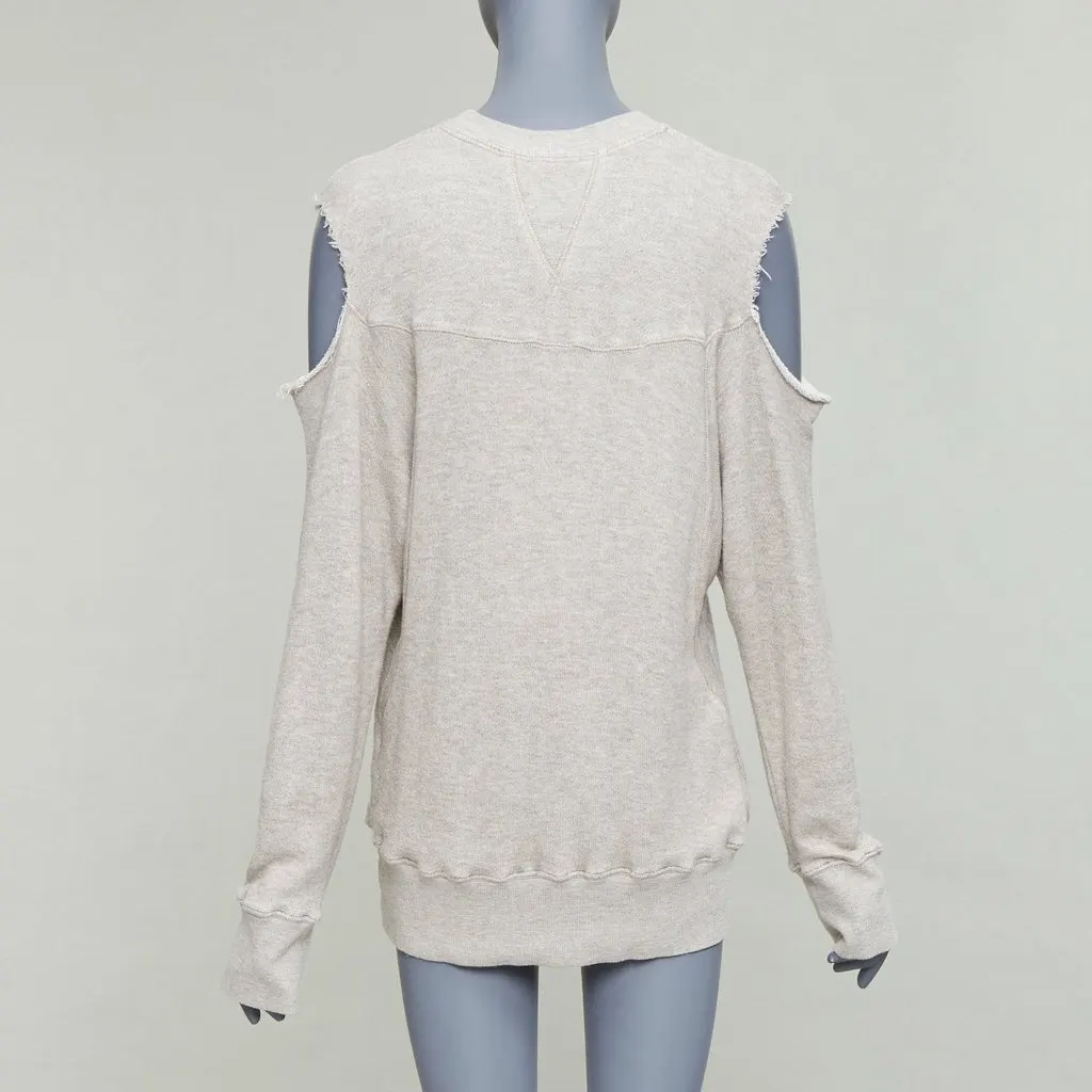 BASSIKE Washed Cut Out Sweat Beige Cotton Very good - Box View