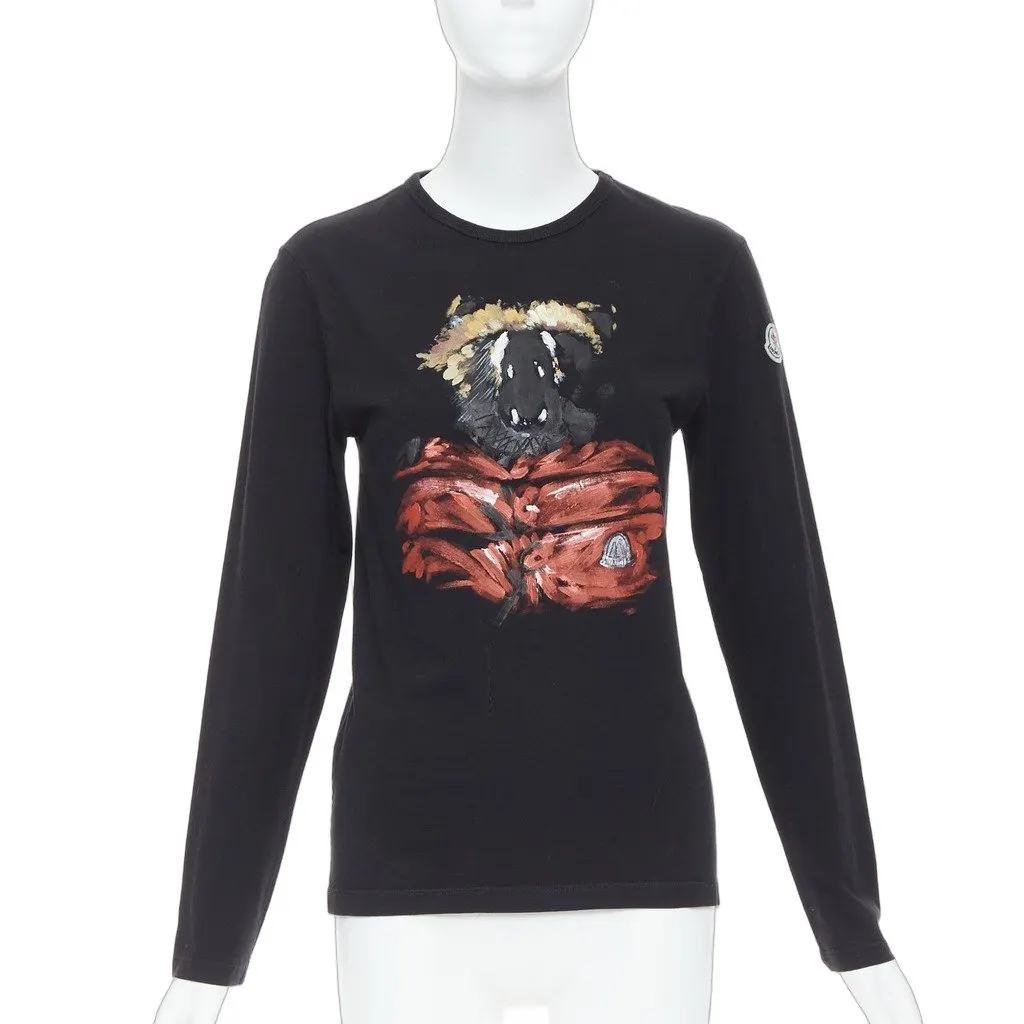 Moncler Graphic Logo Tee Black Cotton Never worn - Front View