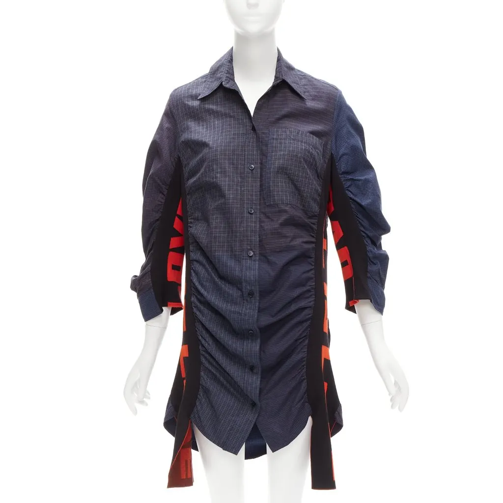 Stella McCartney Deconstructed Shirt Dress Blue Cotton Never worn - Inside View