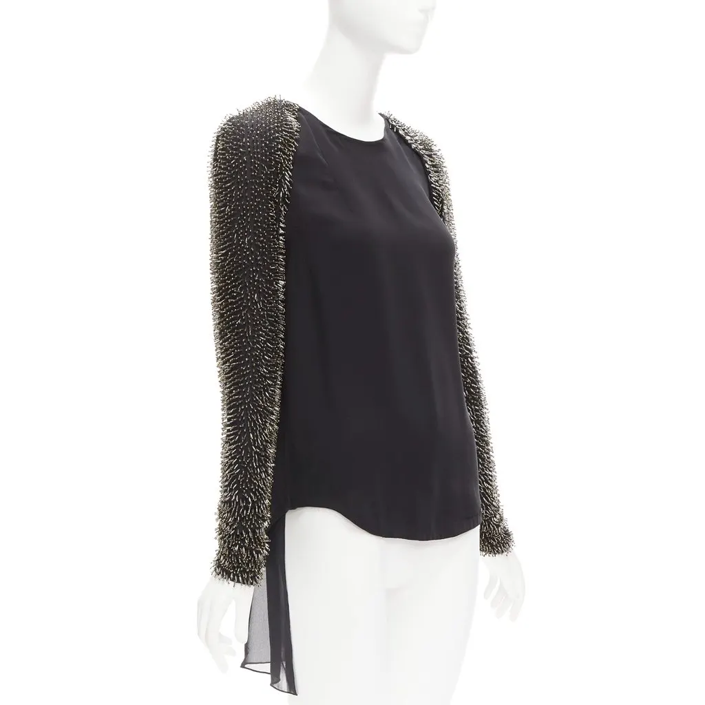 3.1 Phillip Lim Beaded Raglan Top Black Very good - Inside View