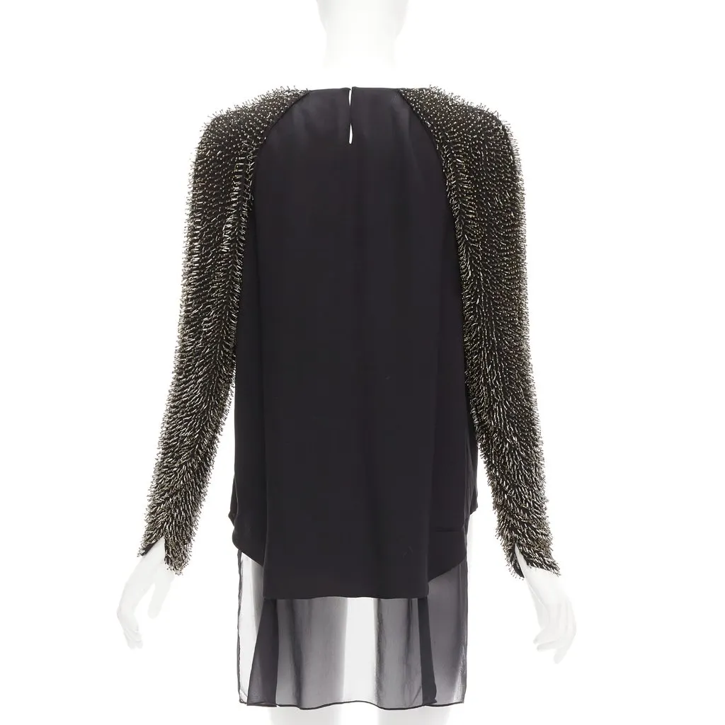 3.1 Phillip Lim Beaded Raglan Top Black Very good - Box View