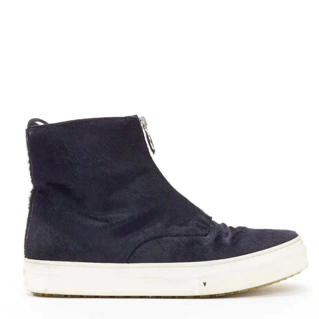Celine Horse Hair Sneakers Black Leather Fair - Back View