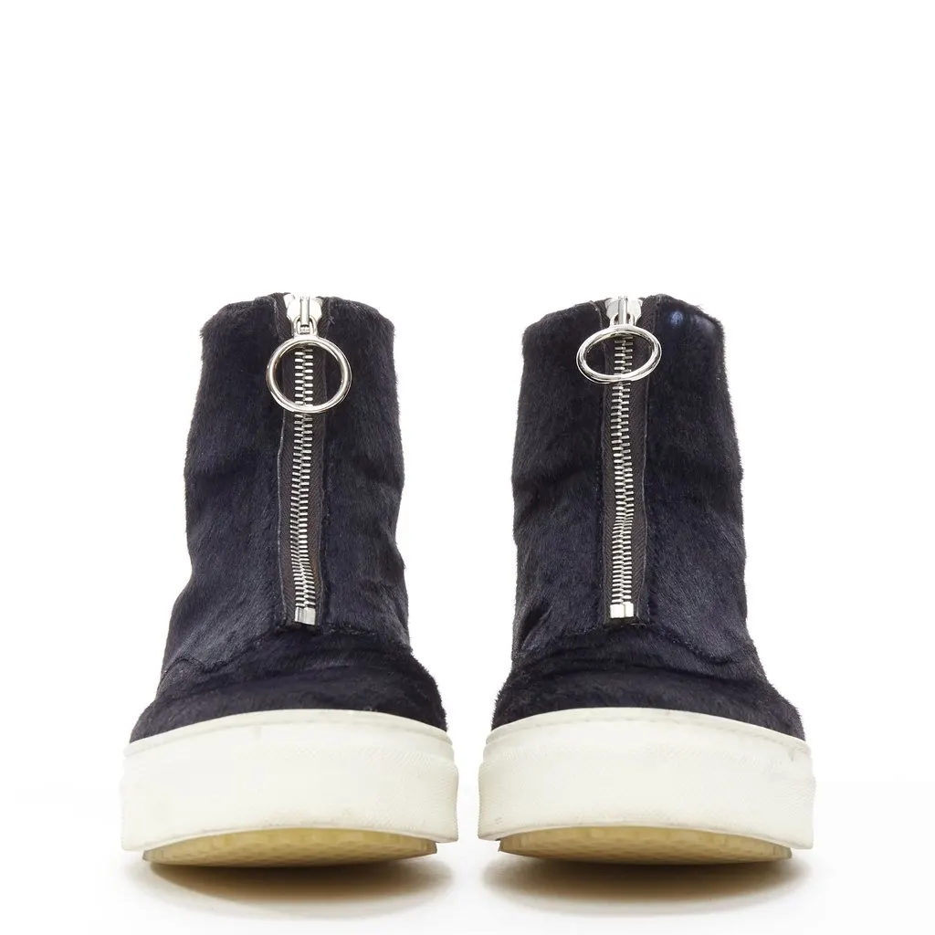 Celine Horse Hair Sneakers Black Leather Fair - Inside View