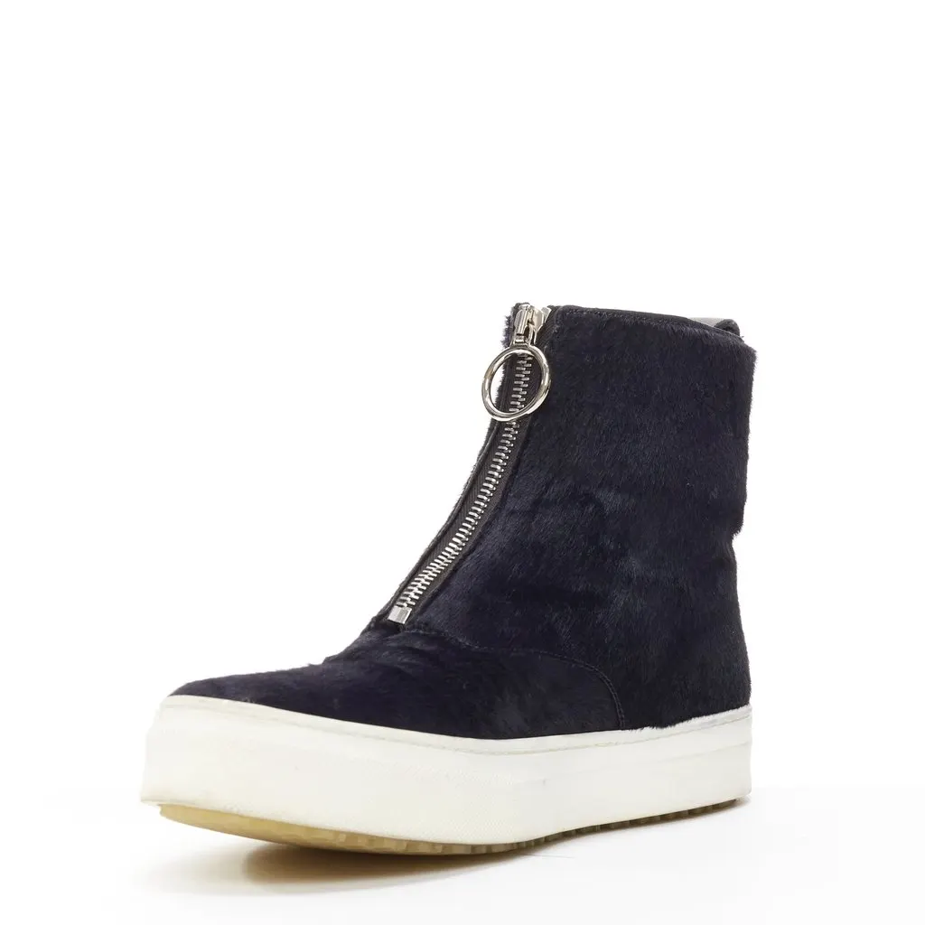 Celine Horse Hair Sneakers Black Leather Fair - Model View