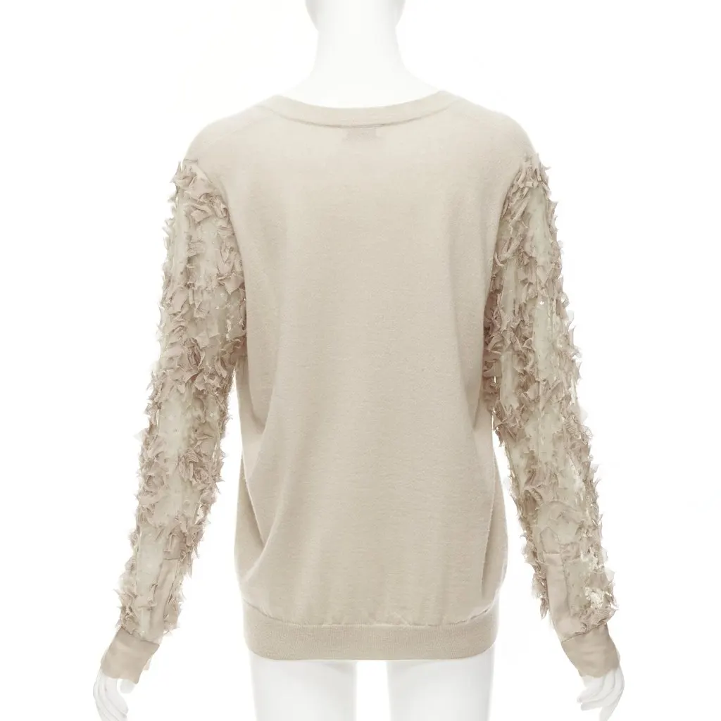 Dries Van Noten Ruffle Sheer Sweater Anthracite Cashmere Good - Box View