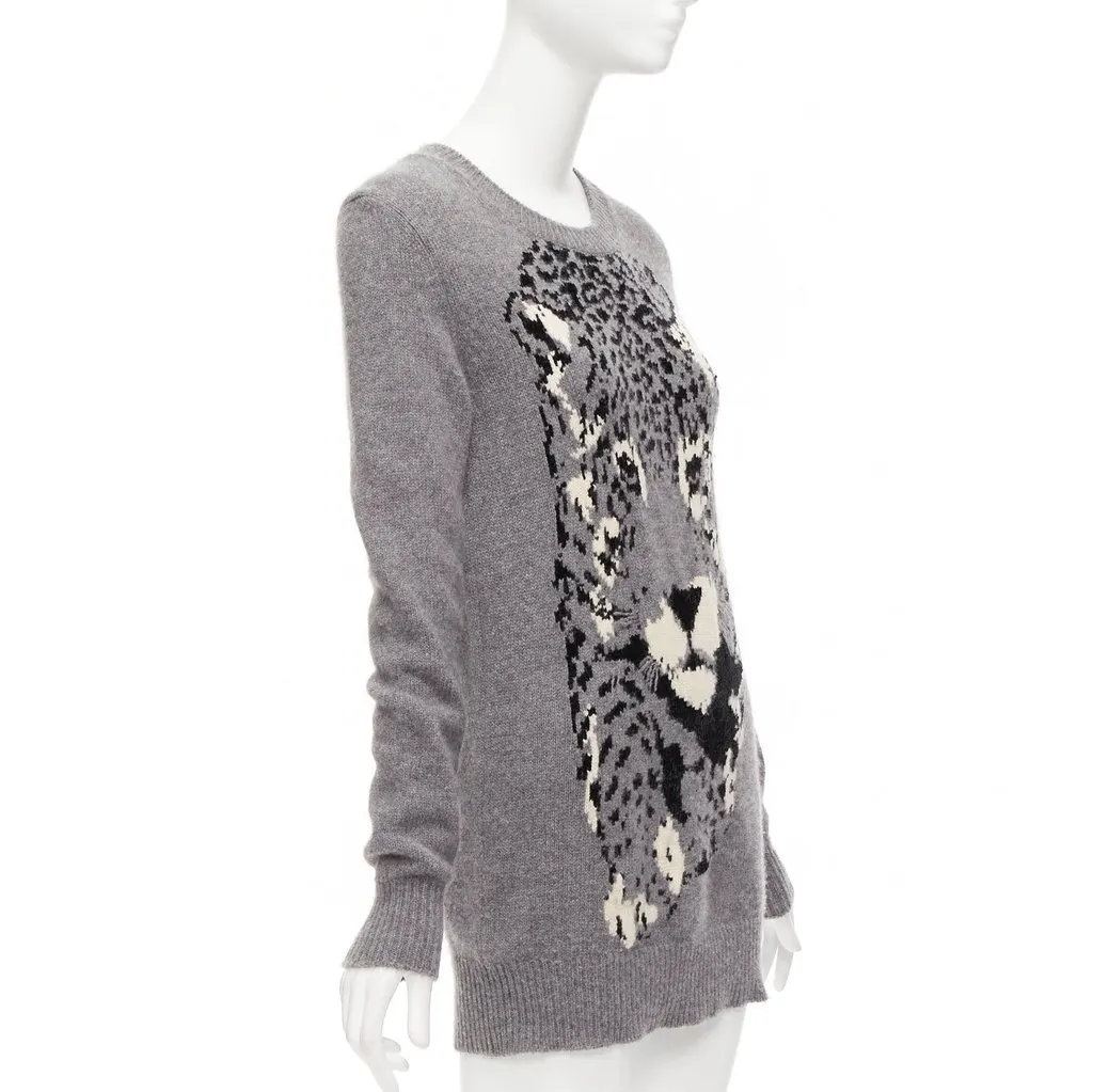 Stella McCartney Leopard Knit Dress Grey Wool Never worn - Inside View
