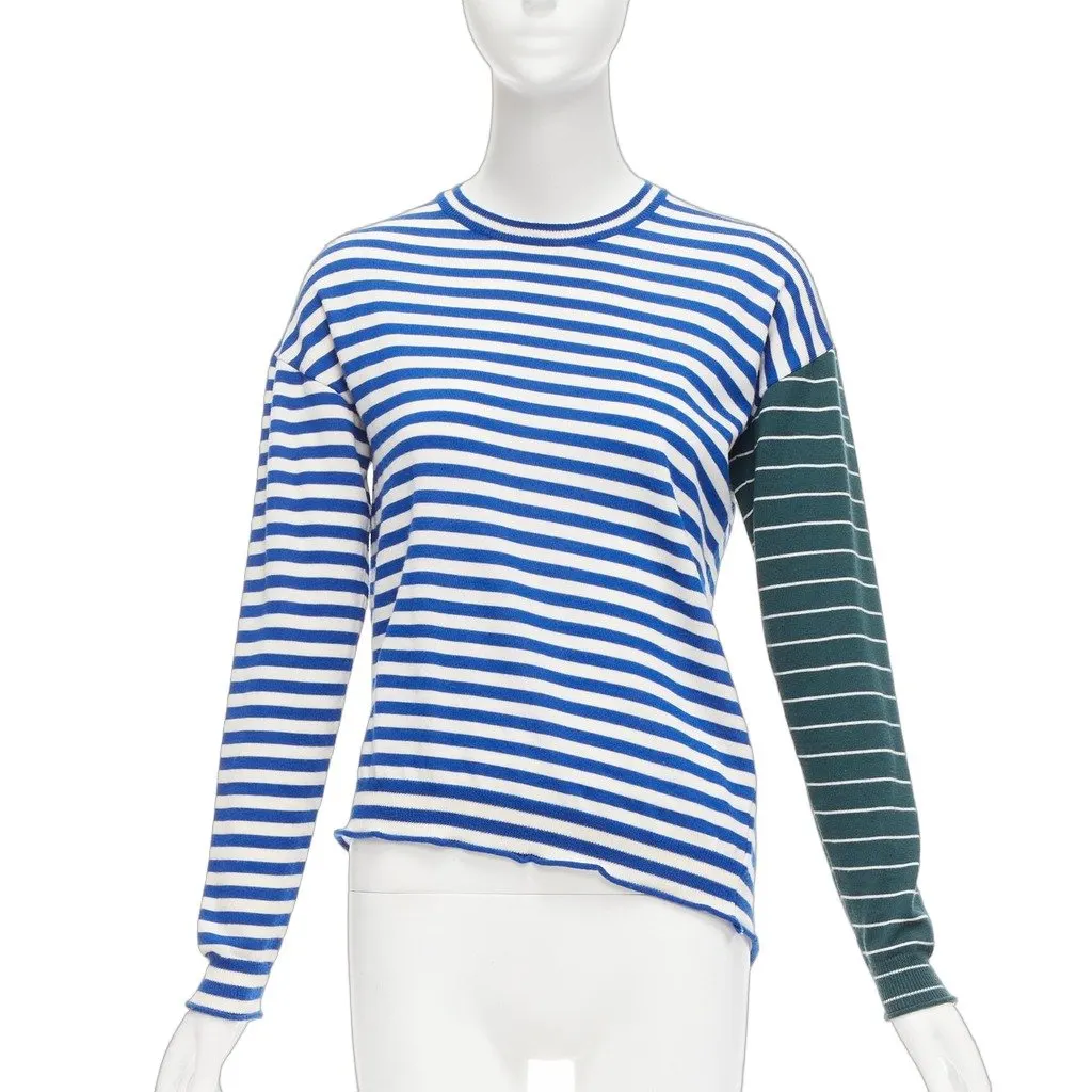 Ports 1961 Striped Asymmetric Sweater Blue Wool Very good - Front View