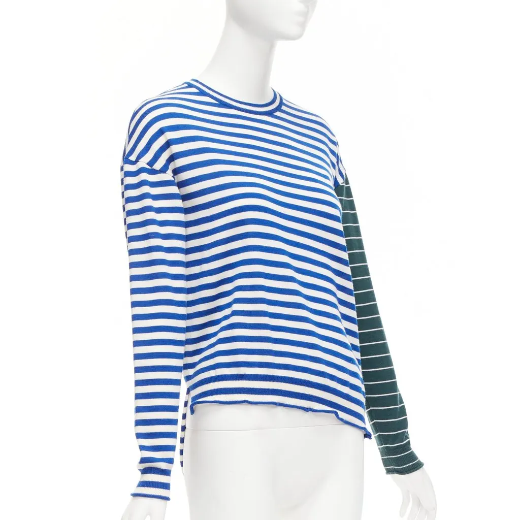 Ports 1961 Striped Asymmetric Sweater Blue Wool Very good - Inside View