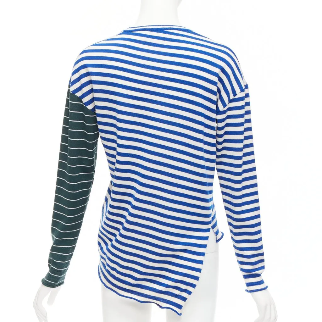 Ports 1961 Striped Asymmetric Sweater Blue Wool Very good - Model View