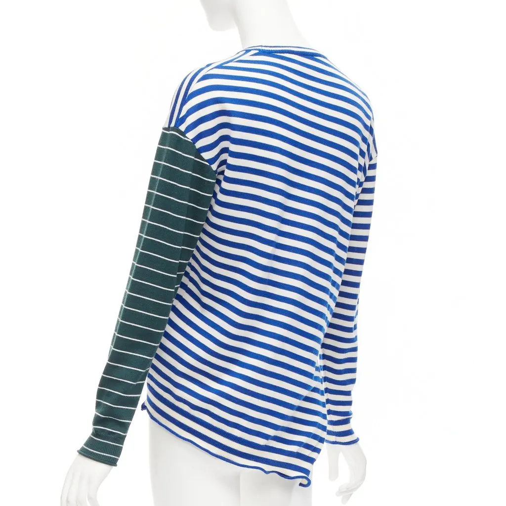 Ports 1961 Striped Asymmetric Sweater Blue Wool Very good - Box View