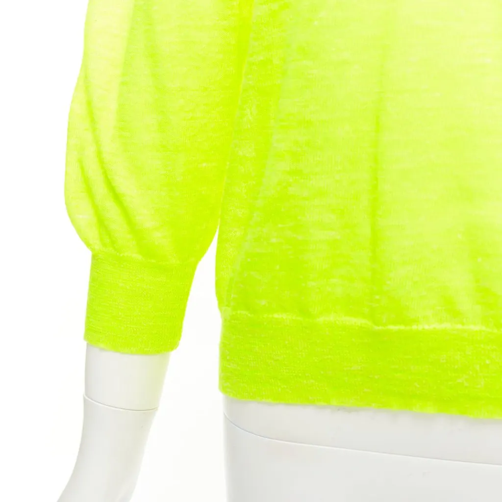 J.Crew Neon V Neck Pullover Yellow Cotton Never worn - Back View