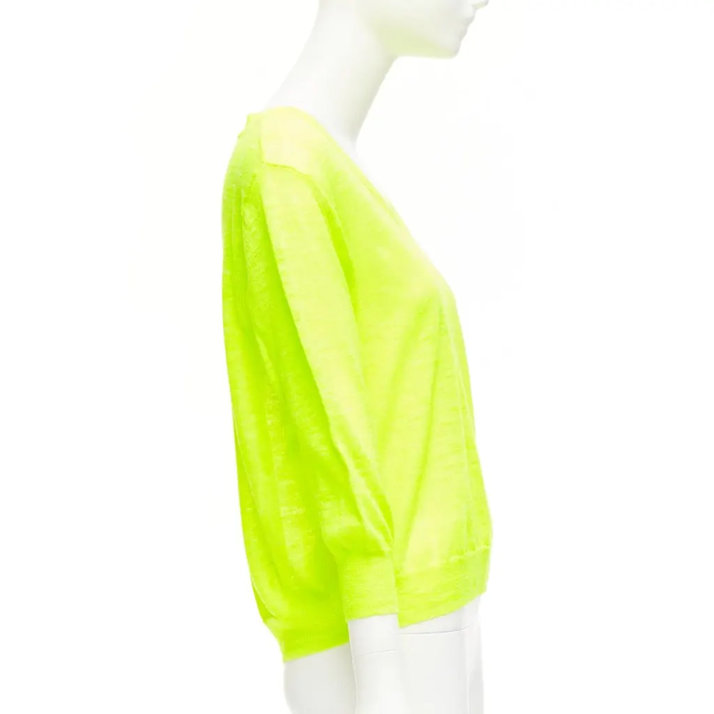 J.Crew Neon V Neck Pullover Yellow Cotton Never worn - Model View