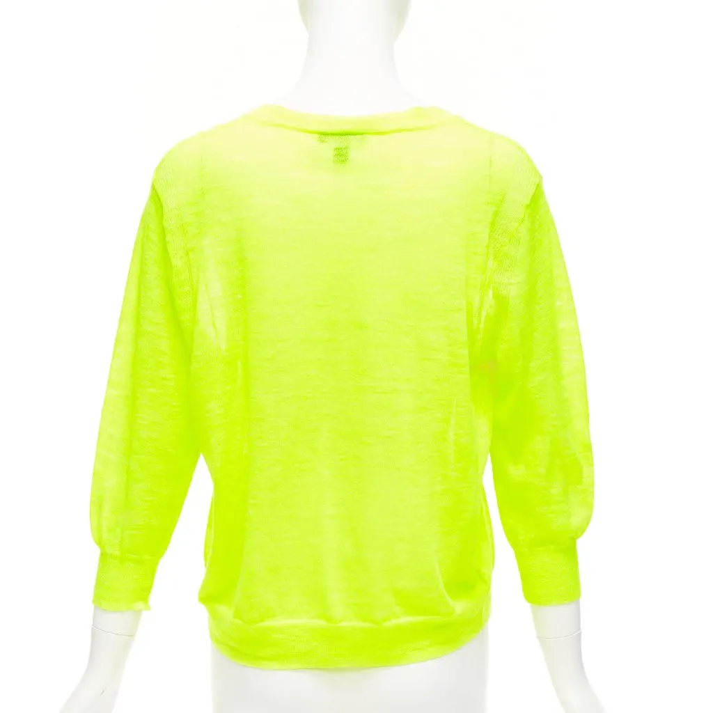 J.Crew Neon V Neck Pullover Yellow Cotton Never worn - Box View