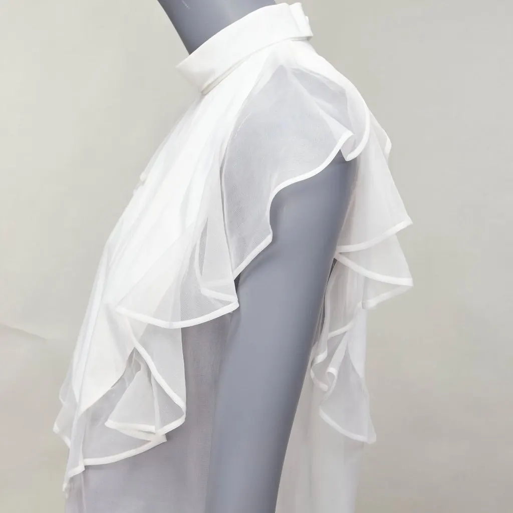 Givenchy Ruffle Collar Shirt White Cotton Fair - Back View