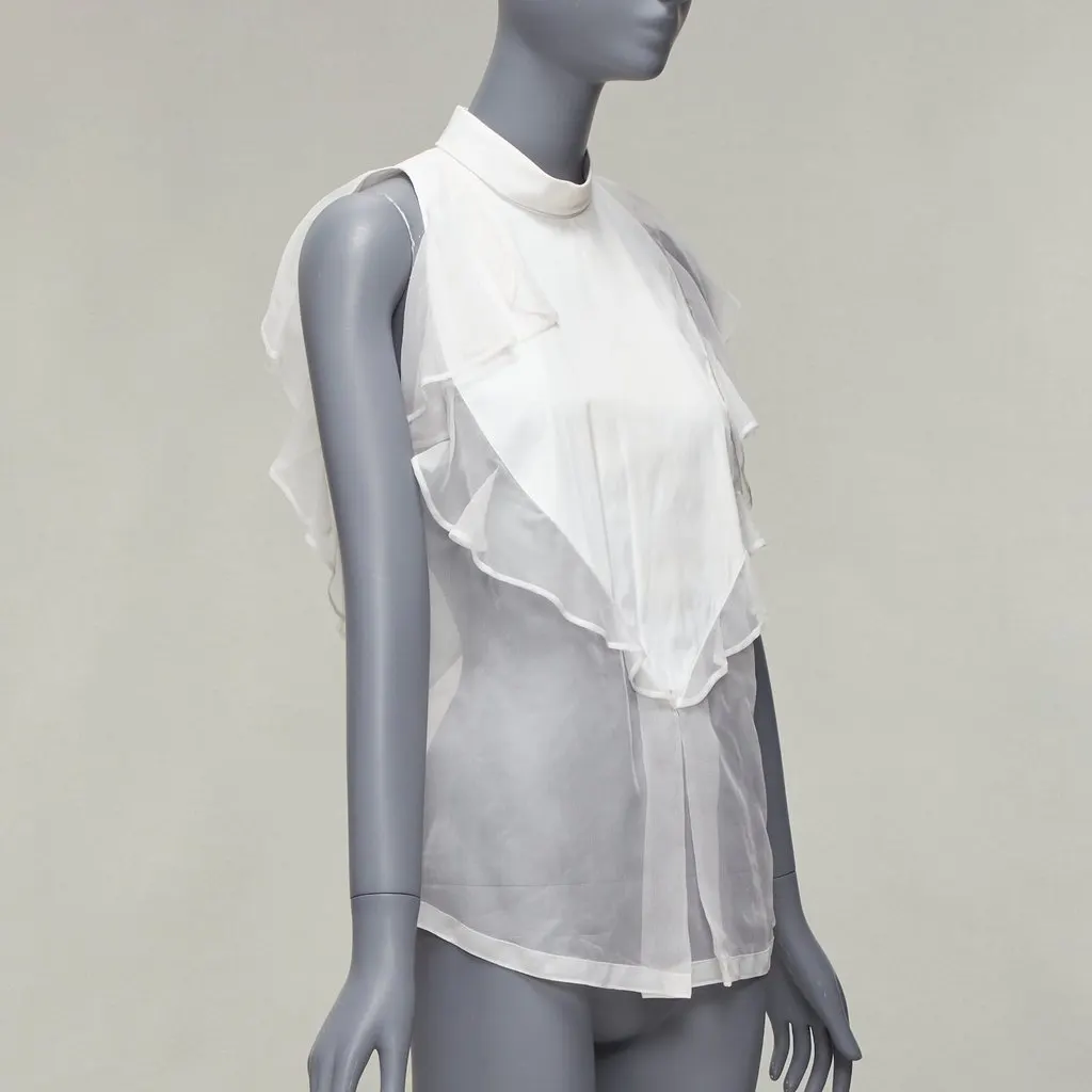 Givenchy Ruffle Collar Shirt White Cotton Fair - Inside View