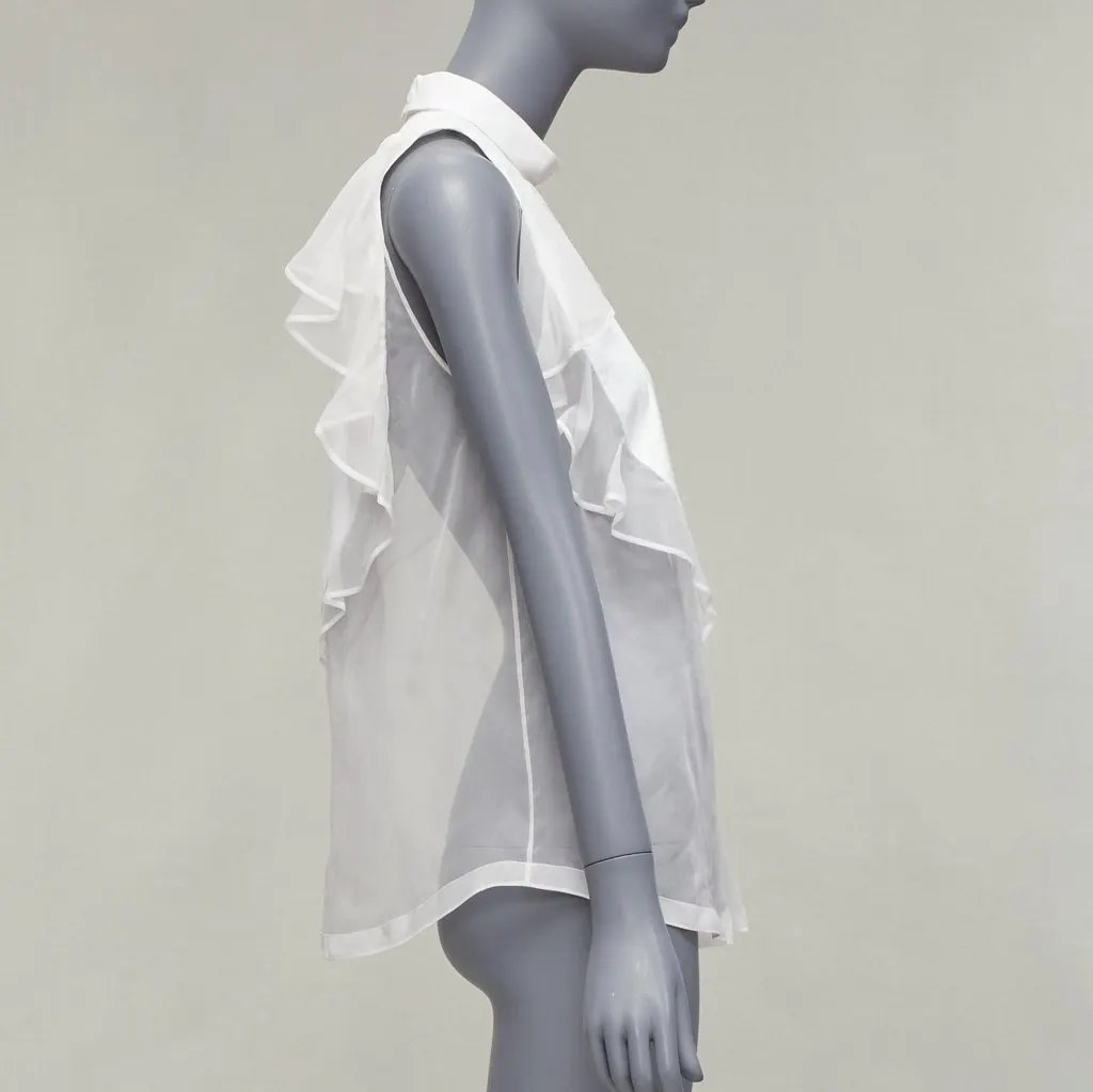 Givenchy Ruffle Collar Shirt White Cotton Fair - Model View