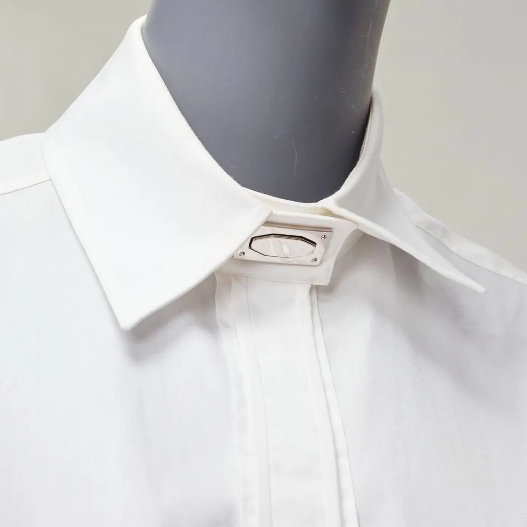 Givenchy Metal Button Shirt White Cotton Very good - Back View