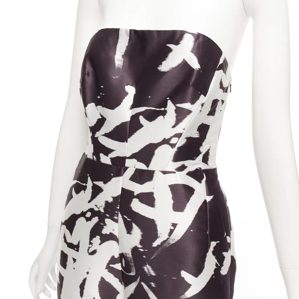 Whistles Abstract Strapless Jumpsuit Black Polyester Never worn - Back View