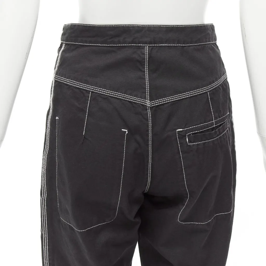 Isabel Marant Topstitch Carpenter Pants Black Cotton Very good - Back View