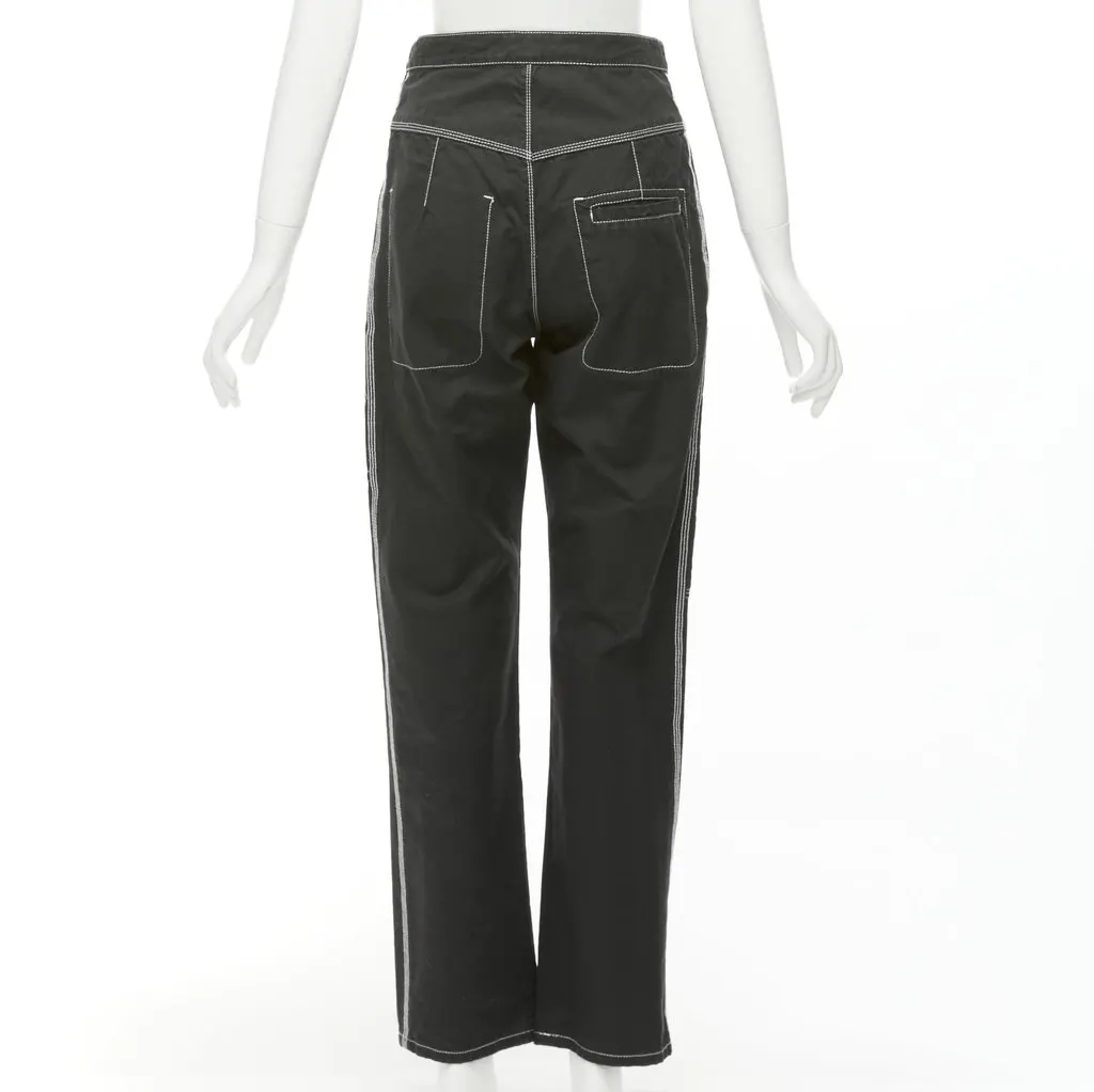 Isabel Marant Topstitch Carpenter Pants Black Cotton Very good - Box View